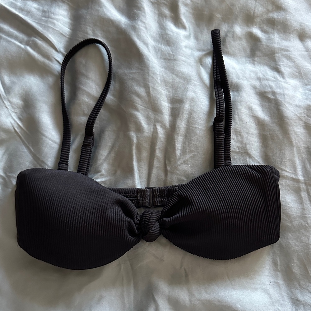 Aerie ribbed knot bandeau bikini top
